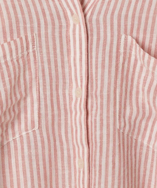 BAYFLOW(ベイフロー)の「リネンクロップド半袖シャツ(シャツ/ブラウス・レディース・ライトイエロー/チャコール/グレー/レッド/オフホワイト・FREE)」の21枚目の写真