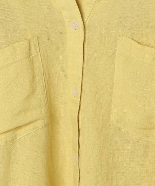 BAYFLOW(ベイフロー)の「リネンクロップド半袖シャツ(シャツ/ブラウス・レディース・ライトイエロー/チャコール/グレー/レッド/オフホワイト・FREE)」の20枚目の写真