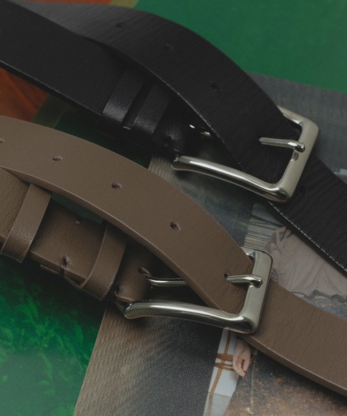 SALON adam et rope'（サロン アダム エ ロペ）の「【W S（ドゥーブル）】レザースクエアバックルベルト（ベルト・レディース・ブラック/ベージュ系その他・FREE）」の13枚目の写真