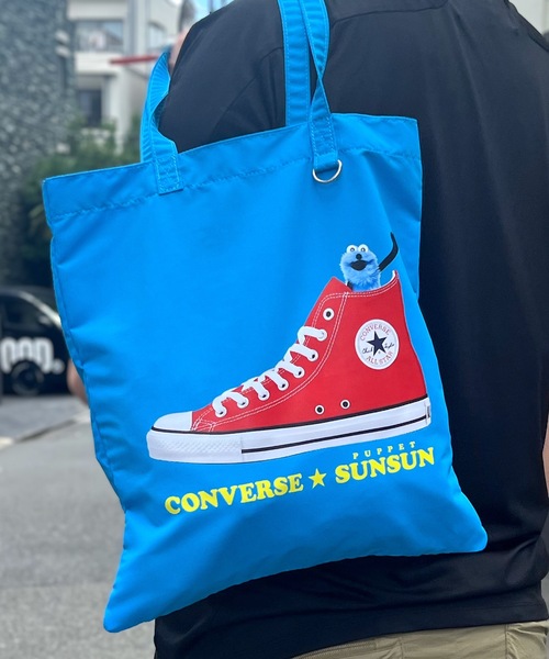 CONVERSE（コンバース）の「CONVERSE / CV SUNSUN FLAT TOTE BAG 80981600（トートバッグ・レディース・イエロー/アイボリー/ブラック/サックスブルー/ピンク・ONESIZE）」の4枚目の写真