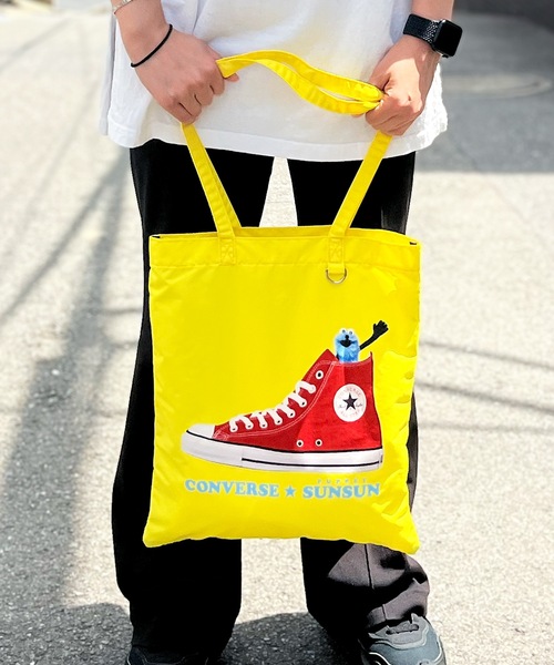 CONVERSE（コンバース）の「CONVERSE / CV SUNSUN FLAT TOTE BAG 80981600（トートバッグ・レディース・イエロー/アイボリー/ブラック/サックスブルー/ピンク・ONESIZE）」の17枚目の写真