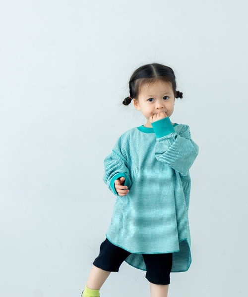 LOWRYS FARM（ローリーズファーム）の「ホソボーダーＴＬＳ　571373（Tシャツ/カットソー・キッズ・バーガンディー/ブラウン/グリーン/ブラック・150cm/140cm/130cm/120cm/110cm）」の3枚目の写真