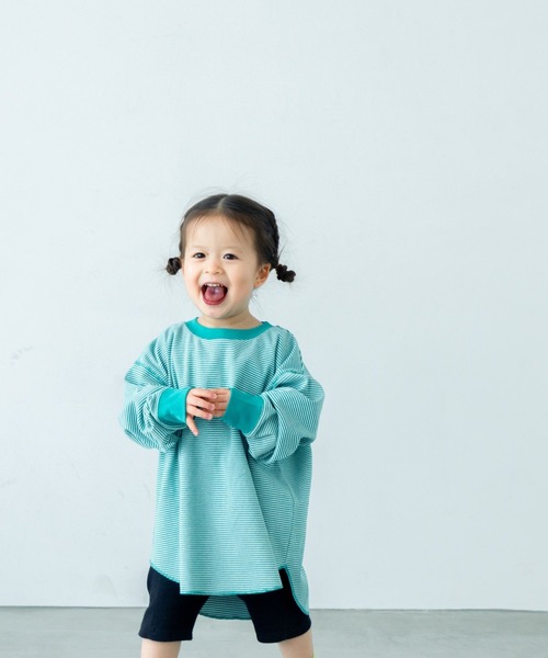 LOWRYS FARM（ローリーズファーム）の「ホソボーダーＴＬＳ　571373（Tシャツ/カットソー・キッズ・バーガンディー/ブラウン/グリーン/ブラック・150cm/140cm/130cm/120cm/110cm）」の17枚目の写真