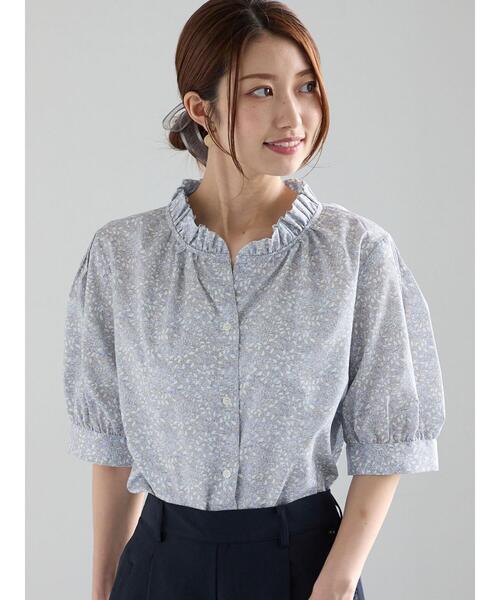 Te chichi（テチチ）の「パターンアソートスタンドフリルブラウス（シャツ/ブラウス・レディース・サックスブルー/オフホワイト/グレー/イエロー・F）」の3枚目の写真