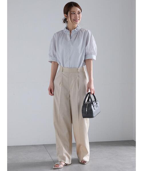 Te chichi（テチチ）の「パターンアソートスタンドフリルブラウス（シャツ/ブラウス・レディース・サックスブルー/オフホワイト/グレー/イエロー・F）」の5枚目の写真