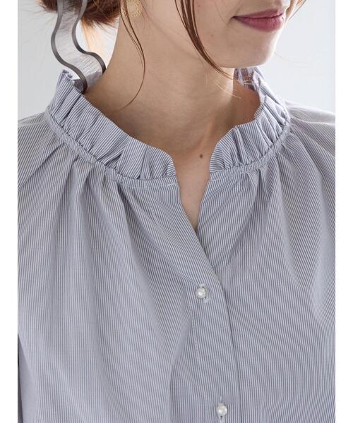 Te chichi（テチチ）の「パターンアソートスタンドフリルブラウス（シャツ/ブラウス・レディース・サックスブルー/オフホワイト/グレー/イエロー・F）」の12枚目の写真