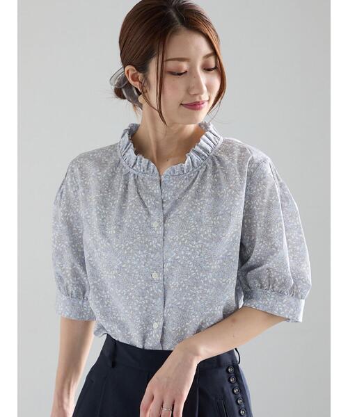 Te chichi（テチチ）の「パターンアソートスタンドフリルブラウス（シャツ/ブラウス・レディース・サックスブルー/オフホワイト/グレー/イエロー・F）」の15枚目の写真