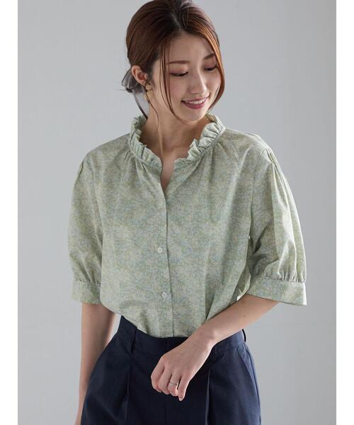 Te chichi（テチチ）の「パターンアソートスタンドフリルブラウス（シャツ/ブラウス・レディース・サックスブルー/オフホワイト/グレー/イエロー・F）」の19枚目の写真