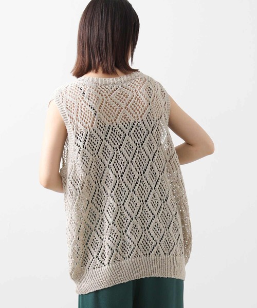 audrey and john wad(オードリーアンドジョンワッド)の「すかし柄ホールガーメントベスト(Tシャツ/カットソー・レディース・サックスブルー/オートミール・FREE)」の5枚目の写真