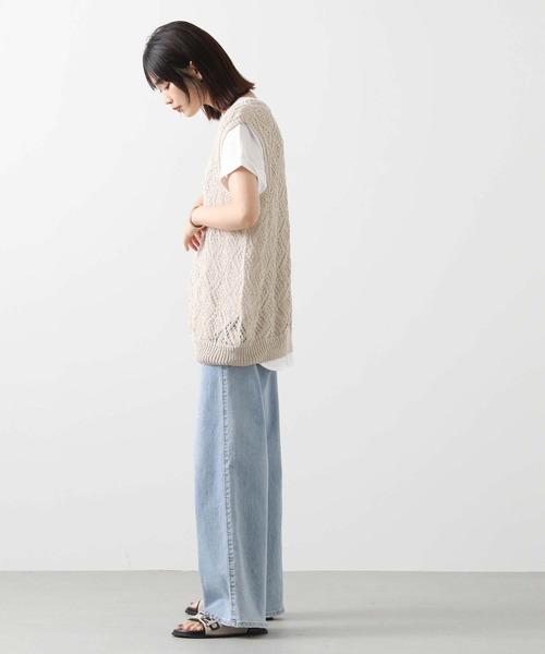 audrey and john wad(オードリーアンドジョンワッド)の「すかし柄ホールガーメントベスト(Tシャツ/カットソー・レディース・サックスブルー/オートミール・FREE)」の8枚目の写真