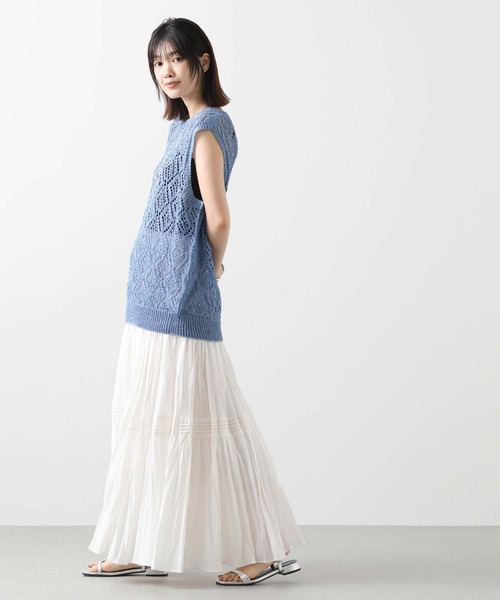 audrey and john wad(オードリーアンドジョンワッド)の「すかし柄ホールガーメントベスト(Tシャツ/カットソー・レディース・サックスブルー/オートミール・FREE)」の16枚目の写真