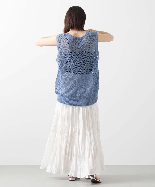 audrey and john wad(オードリーアンドジョンワッド)の「すかし柄ホールガーメントベスト(Tシャツ/カットソー・レディース・サックスブルー/オートミール・FREE)」の17枚目の写真