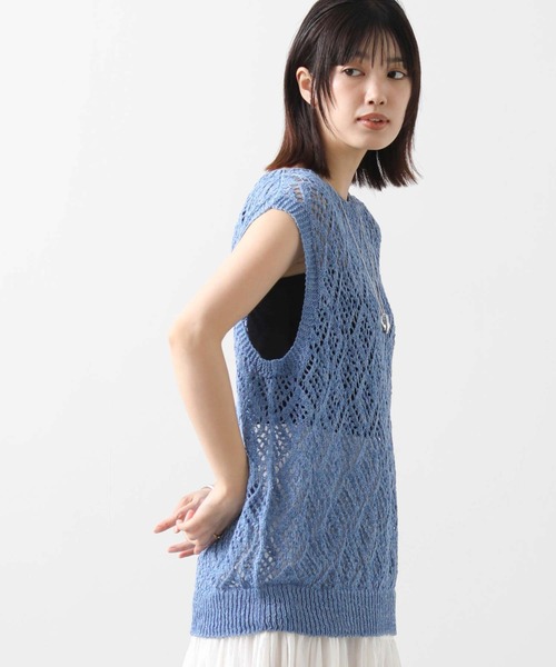 audrey and john wad(オードリーアンドジョンワッド)の「すかし柄ホールガーメントベスト(Tシャツ/カットソー・レディース・サックスブルー/オートミール・FREE)」の12枚目の写真