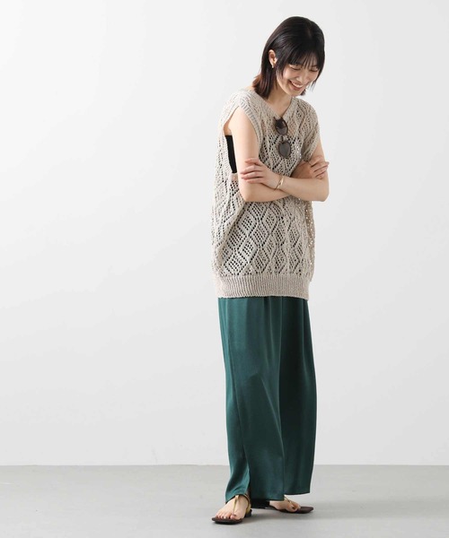 tシャツ すかし柄ホールガーメントベスト レディース セール】すかし柄ホールガーメントベスト（Tシャツ/カットソー