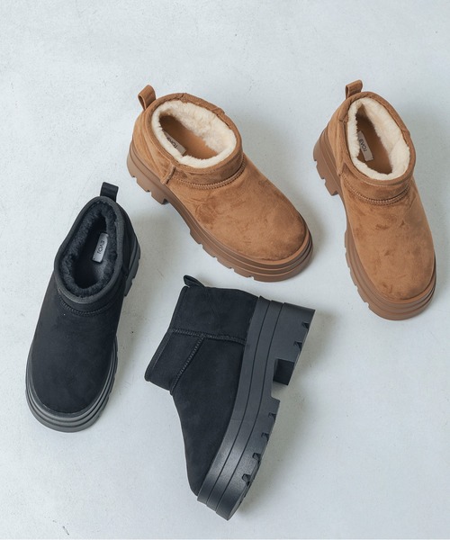 セール】【S-LLサイズ展開・美脚効果あり】2WAYムートンカバーブーツ