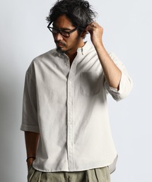 The DUFFER of ST.GEORGE（ザダファーオブセントジョージ）の「C/L CHAMBRAY 3Q SHIRT：綿麻シャンブレー 5分袖 シャツ（シャツ/ブラウス）」