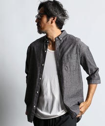 The DUFFER of ST.GEORGE（ザダファーオブセントジョージ）の「C L CHAMBRAY 3Q SHIRT:綿麻シャンブレー 5分袖 シャツ（シャツ/ブラウス）」