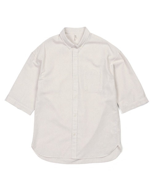 The DUFFER of ST.GEORGE(ザダファーオブセントジョージ)の「C/L CHAMBRAY 3Q SHIRT:綿麻シャンブレー 5分袖 シャツ(シャツ/ブラウス・メンズ・ブラック/ネイビー/キナリ・SMALL/MEDIUM/LARGE/X-LARGE)」の12枚目の写真