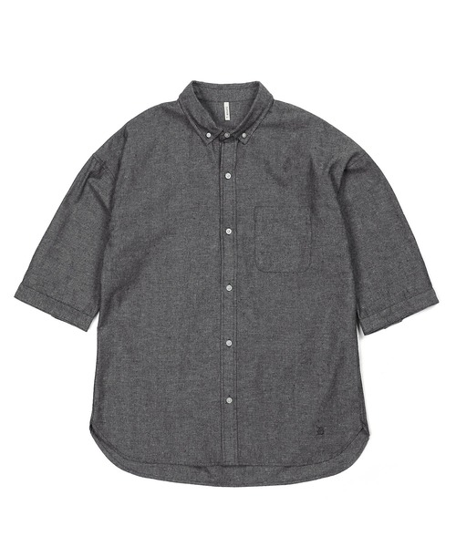 The DUFFER of ST.GEORGE(ザダファーオブセントジョージ)の「C/L CHAMBRAY 3Q SHIRT:綿麻シャンブレー 5分袖 シャツ(シャツ/ブラウス・メンズ・ブラック/ネイビー/キナリ・SMALL/MEDIUM/LARGE/X-LARGE)」の13枚目の写真