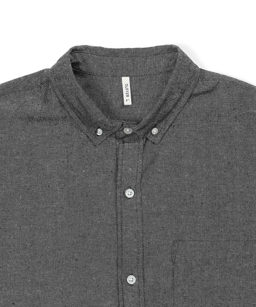 The DUFFER of ST.GEORGE(ザダファーオブセントジョージ)の「C/L CHAMBRAY 3Q SHIRT:綿麻シャンブレー 5分袖 シャツ(シャツ/ブラウス・メンズ・ブラック/ネイビー/キナリ・SMALL/MEDIUM/LARGE/X-LARGE)」の15枚目の写真