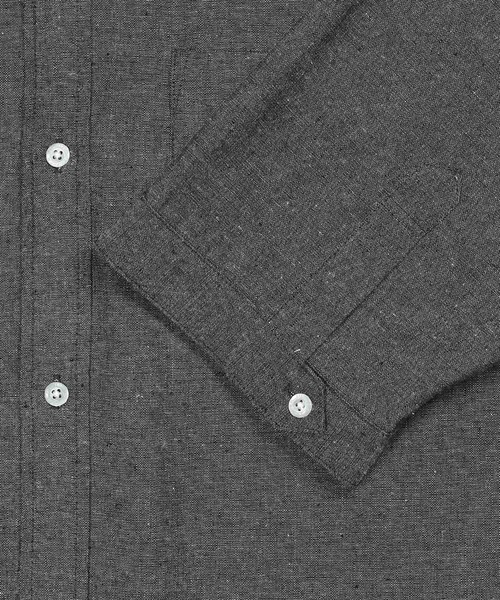 The DUFFER of ST.GEORGE(ザダファーオブセントジョージ)の「C/L CHAMBRAY 3Q SHIRT:綿麻シャンブレー 5分袖 シャツ(シャツ/ブラウス・メンズ・ブラック/ネイビー/キナリ・SMALL/MEDIUM/LARGE/X-LARGE)」の16枚目の写真