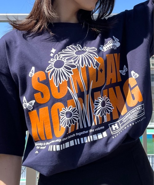 RGY(アールジーワイ)の「【RGY】SUNDAY MORNINGビッグシルエットTシャツ(Tシャツ/カットソー・メンズ・ネイビー/ホワイト/ブラック・MEDIUM/LARGE)」の6枚目の写真