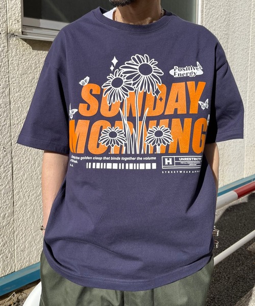 RGY(アールジーワイ)の「【RGY】SUNDAY MORNINGビッグシルエットTシャツ(Tシャツ/カットソー・メンズ・ネイビー/ホワイト/ブラック・MEDIUM/LARGE)」の5枚目の写真