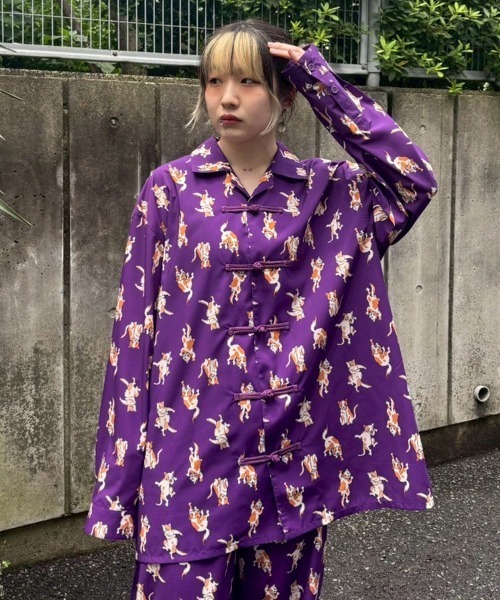 Candy Stripper（キャンディストリッパー）の「PRANK CATS CHINA シャツ（シャツ/ブラウス・レディース・パープル/ブラウン/ブラック・FREE）」の19枚目の写真