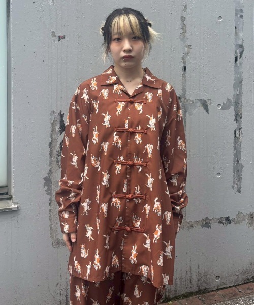 Candy Stripper（キャンディストリッパー）の「PRANK CATS CHINA シャツ（シャツ/ブラウス・レディース・パープル/ブラウン/ブラック・FREE）」の11枚目の写真