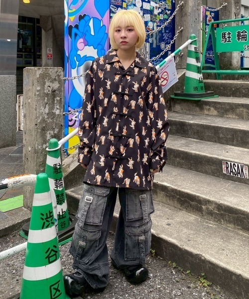 Candy Stripper（キャンディストリッパー）の「PRANK CATS CHINA シャツ（シャツ/ブラウス・レディース・パープル/ブラウン/ブラック・FREE）」の18枚目の写真