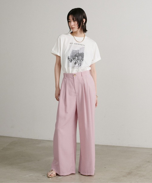 LARUTA（ラルータ）の「【LARUTA】［WEB限定］タンブラーオックス2タックパンツ（スラックス・レディース・グレイッシュベージュ/チャコールグレー/ピンク・MEDIUM）」の10枚目の写真