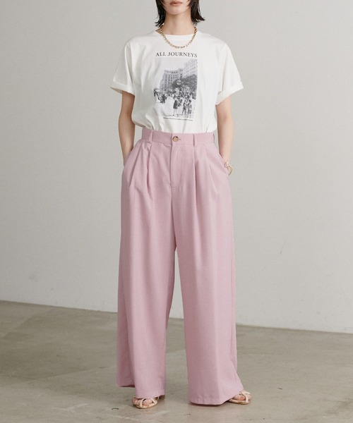 LARUTA（ラルータ）の「【LARUTA】［WEB限定］タンブラーオックス2タックパンツ（スラックス・レディース・グレイッシュベージュ/チャコールグレー/ピンク・MEDIUM）」の11枚目の写真