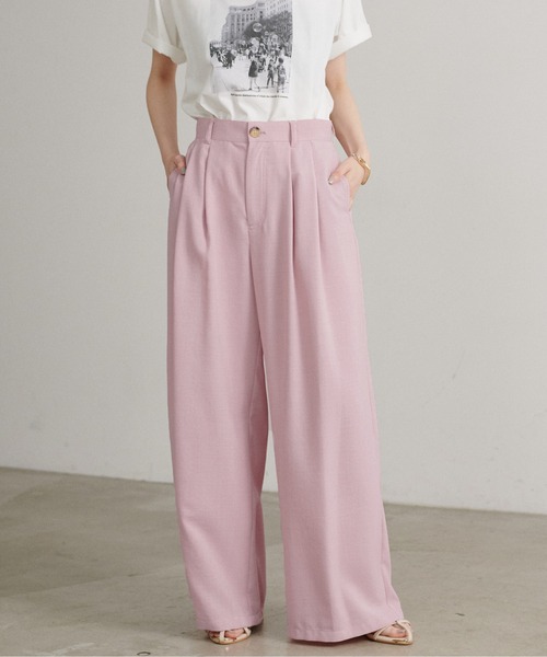 LARUTA（ラルータ）の「【LARUTA】［WEB限定］タンブラーオックス2タックパンツ（スラックス・レディース・グレイッシュベージュ/チャコールグレー/ピンク・MEDIUM）」の13枚目の写真