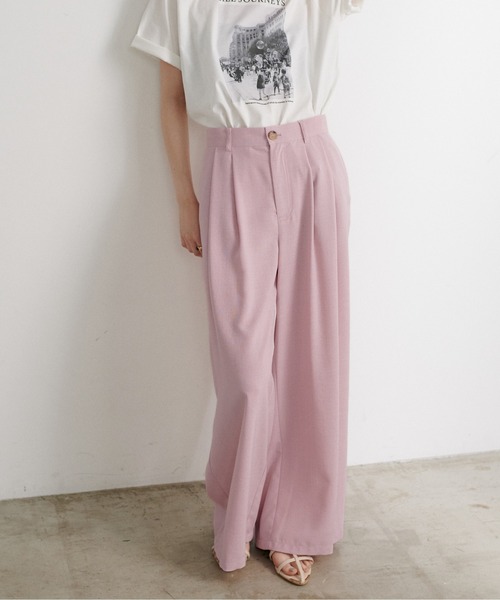 LARUTA（ラルータ）の「【LARUTA】［WEB限定］タンブラーオックス2タックパンツ（スラックス・レディース・グレイッシュベージュ/チャコールグレー/ピンク・MEDIUM）」の14枚目の写真