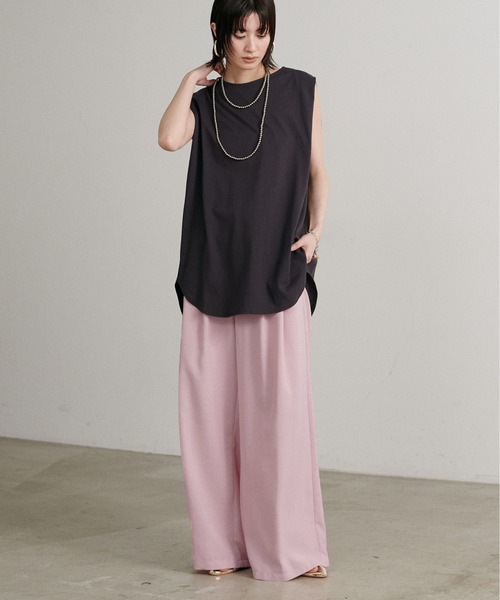 LARUTA（ラルータ）の「【LARUTA】［WEB限定］タンブラーオックス2タックパンツ（スラックス・レディース・グレイッシュベージュ/チャコールグレー/ピンク・MEDIUM）」の8枚目の写真