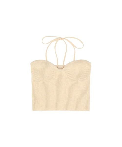 CLANE（クラネ）の「CLANE HEATHER COTTON KNIT TUBETOP 18106-2232（その他トップス・レディース・オフホワイト/オレンジ・1）」の3枚目の写真