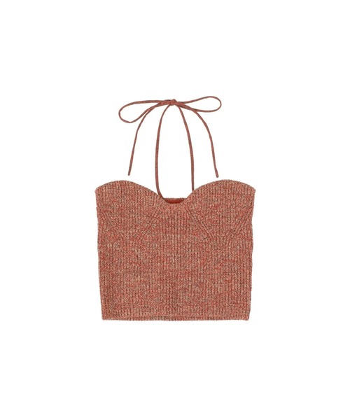 CLANE（クラネ）の「CLANE HEATHER COTTON KNIT TUBETOP 18106-2232（その他トップス・レディース・オフホワイト/オレンジ・1）」の7枚目の写真