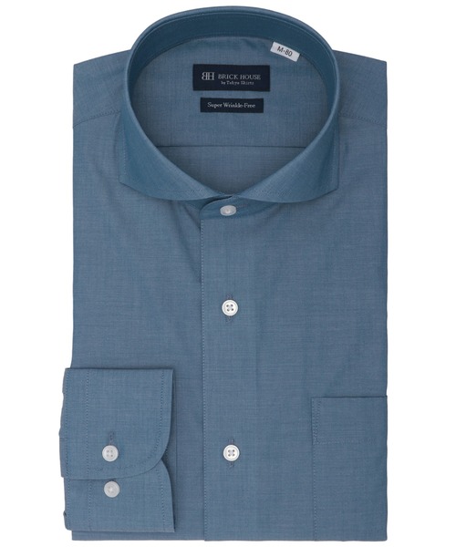 TOKYO SHIRTS(トウキョウシャツ)の「【超形態安定】 形態安定ノンアイロン ホリゾンタルワイド 長袖ビジネスワイシャツ(ビジネスシャツ・メンズ・ブルー・首回り43cm-裄丈82cm/首回り43cm-裄丈86cm/首回り37cm-裄丈80cm/首回り39cm-裄丈80cm/首回り39cm-裄丈84cm/首回り41cm-裄丈82cm/首回り41cm-裄丈86cm/首回り42cm-裄丈82cm/首回り42cm-裄丈86cm)」の1枚目の写真