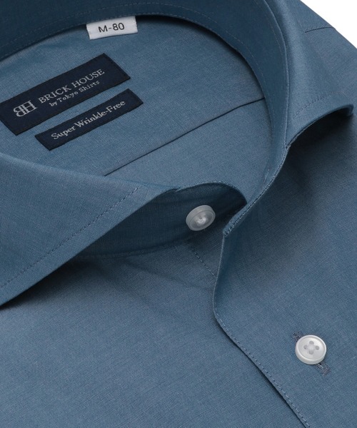 TOKYO SHIRTS(トウキョウシャツ)の「【超形態安定】 形態安定ノンアイロン ホリゾンタルワイド 長袖ビジネスワイシャツ(ビジネスシャツ・メンズ・ブルー・首回り43cm-裄丈82cm/首回り43cm-裄丈86cm/首回り37cm-裄丈80cm/首回り39cm-裄丈80cm/首回り39cm-裄丈84cm/首回り41cm-裄丈82cm/首回り41cm-裄丈86cm/首回り42cm-裄丈82cm/首回り42cm-裄丈86cm)」の2枚目の写真