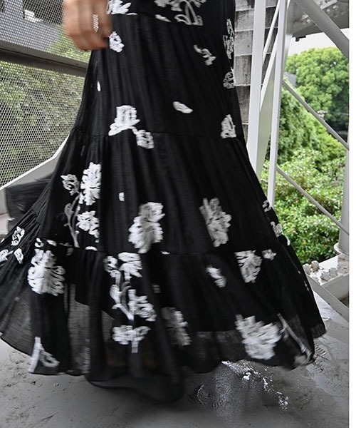 セール】embroidery cachecoeur panel tiered OP（ワンピース