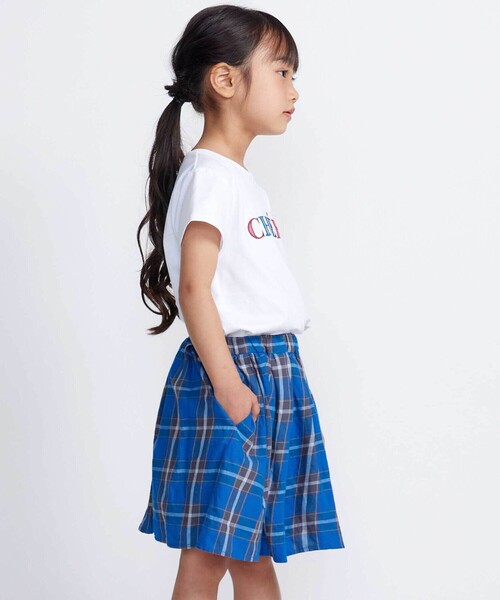 BeBe(ベベ)の「【お揃い】【神戸タータン×BeBe】チェックギャザーインナーパンツ付きスカート(90~160cm)(スカート・キッズ・ブルー系その他・120cm/150cm/130cm/140cm/110cm)」の3枚目の写真