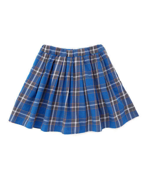 BeBe(ベベ)の「【お揃い】【神戸タータン×BeBe】チェックギャザーインナーパンツ付きスカート(90~160cm)(スカート・キッズ・ブルー系その他・120cm/150cm/130cm/140cm/110cm)」の4枚目の写真
