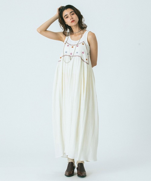 HLAADA（フラーダ）の「(HLAADA for ROSE BUD)EMBROIDERY SLIP DRESS（ワンピース・レディース・ブラック/オフホワイト・ONE SIZE）」の3枚目の写真