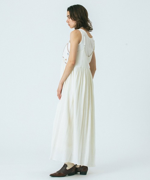 HLAADA（フラーダ）の「(HLAADA for ROSE BUD)EMBROIDERY SLIP DRESS（ワンピース・レディース・ブラック/オフホワイト・ONE SIZE）」の5枚目の写真