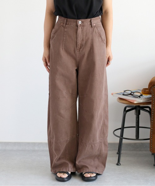 cepo（セポ）の「リメイクライク ワークデニムペインターパンツ（デニムパンツ・レディース・ブラウン/ブルー系3/チャコール・M/L/S）」の10枚目の写真