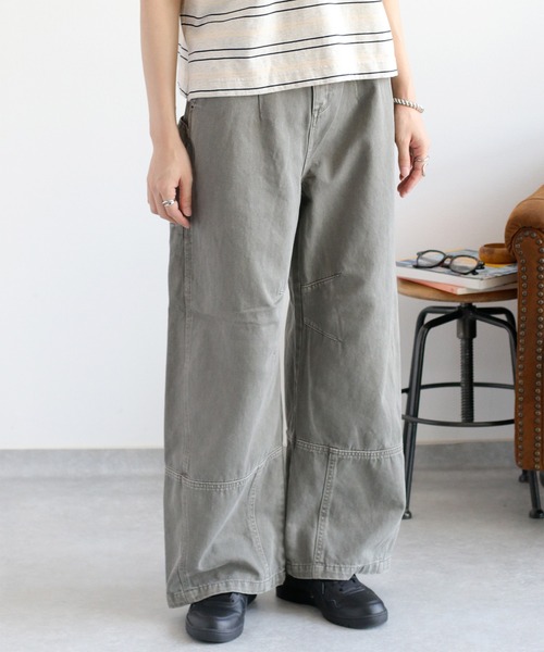 cepo（セポ）の「リメイクライク ワークデニムペインターパンツ（デニムパンツ・レディース・ブラウン/ブルー系3/チャコール・M/L/S）」の4枚目の写真