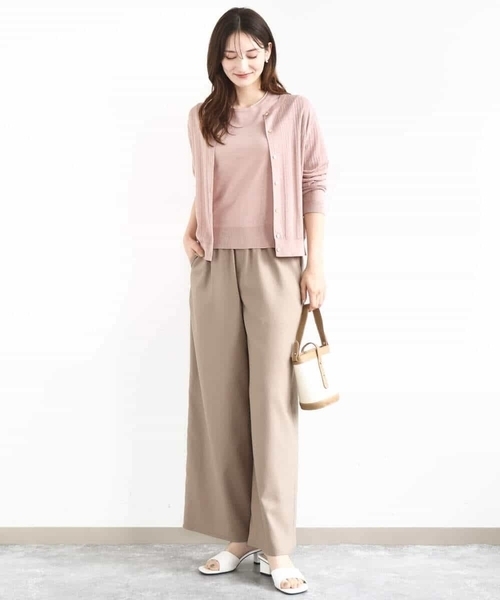 MK MICHEL KLEIN（エムケーミッシェルクラン）の「シアーニットアンサンブル/洗える（アンサンブル・レディース・ライトグレー/ピンク/ライトブルー/ネイビー・38）」の10枚目の写真
