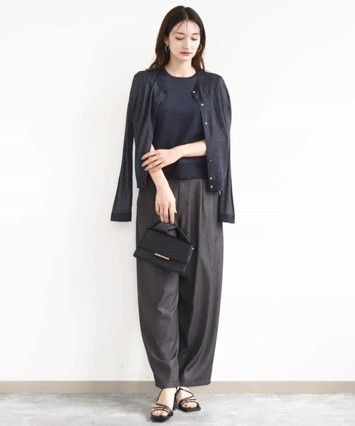 MK MICHEL KLEIN（エムケーミッシェルクラン）の「シアーニットアンサンブル/洗える（アンサンブル・レディース・ライトグレー/ピンク/ライトブルー/ネイビー・38）」の20枚目の写真