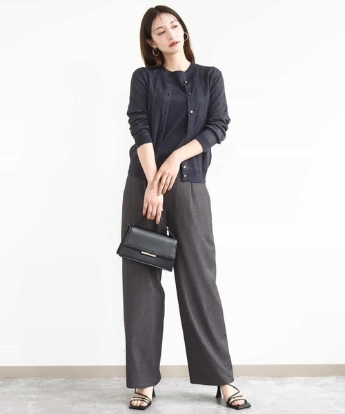 MK MICHEL KLEIN（エムケーミッシェルクラン）の「シアーニットアンサンブル/洗える（アンサンブル・レディース・ライトグレー/ピンク/ライトブルー/ネイビー・38）」の16枚目の写真