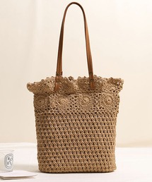 DAY CLOSET | レディース クロシェ編みトートバッグ［A4収納可能/マチ付き/肩掛けOK］(トートバッグ)